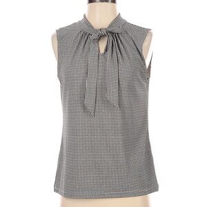 Talbots Tie Neck Tank in houndstooth - L